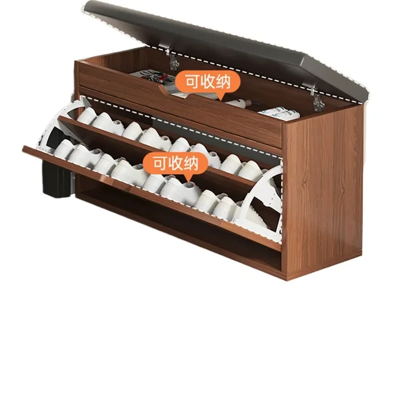 Narrow Entryway Shoe Bench with Storage Compact Shoe Rack Stool Integrated Seating for Hallway Home Organization