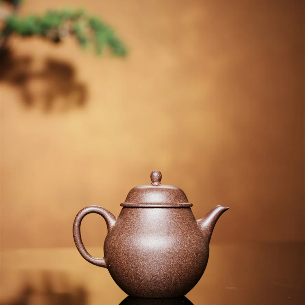 130cc Yixing purple clay teapot for peach blossom antique copper clay handmade teapot