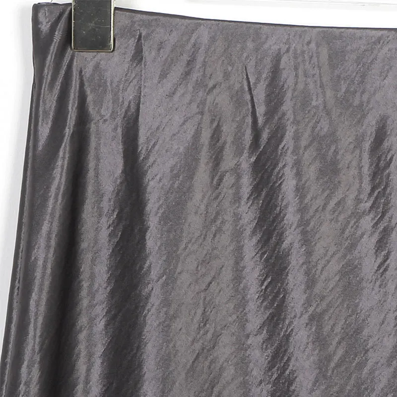 New spring and summer style fashionable and elegant high-quality gray acetate draped luster slim fish tail skirt