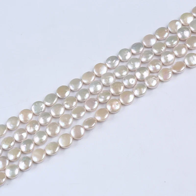 Hot Sale 12-13mm White Freshwater Coin Pearls For Jewellery Making