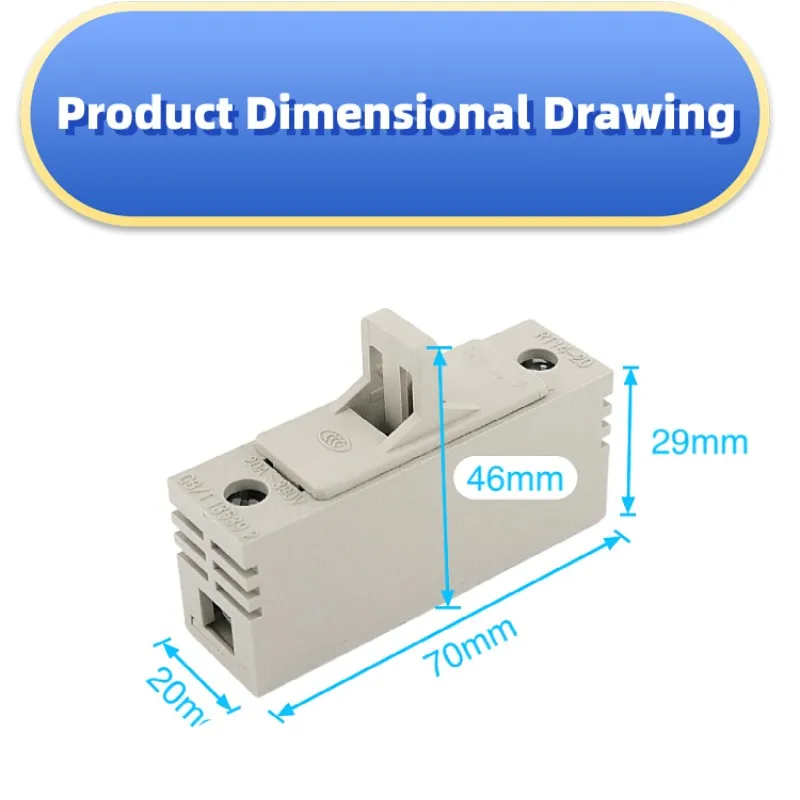 RT14-20 Porta-fusível para 10x38mm 380V20A Base do fusível RO15 é adequado para o núcleo do fusível 10X38mm RT18-32 caixa do tubo do fusível