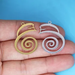 3pcs/Lot Dai Ko Myo Spiral Stainless Steel Pendant for Charm Jewelry Making Earring Bracelet Necklace DIY Crafts Couple Gift