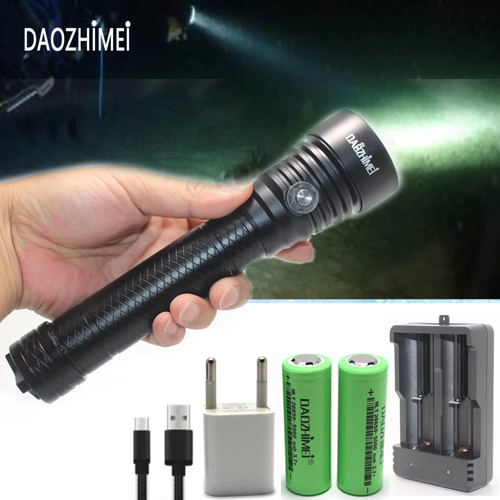 

6000LM Professional Underwater Light Diving Light 3x L2 Scuba Dive Torch Flashlight for Underwater 100M Hunting Lantern