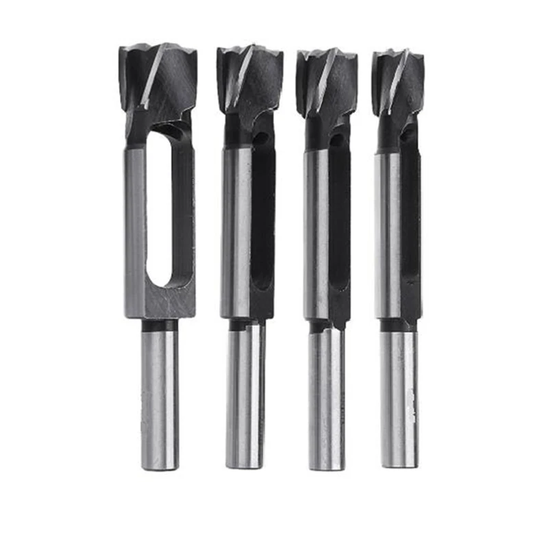 4 Pcs/Set Tenon Dowel Plug Cutter Maker Tapered Cutters 8mm 10mm 12mm 15mm Cork Drill-ABFB