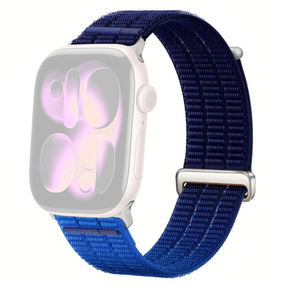 

Nylon Loop Watch Strap for Apple Watch Ultra 3 2 1 49mm / Series 11 10 46mm / 9 8 7 45mm / SE3 SE2 SE 6 5 4 44mm / 3 2 1 42mm Ma