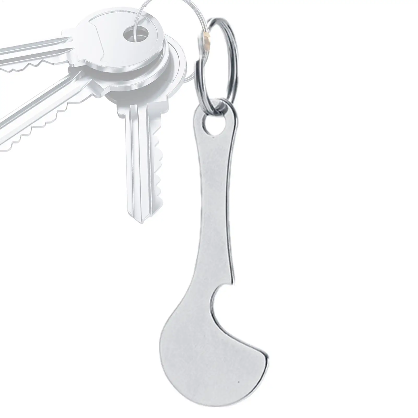 Stainless Steel Trolley Cart Tokenrings Keychains Portable Holder Keychain Removable Shopping Trolley Tokens Coin Keyring