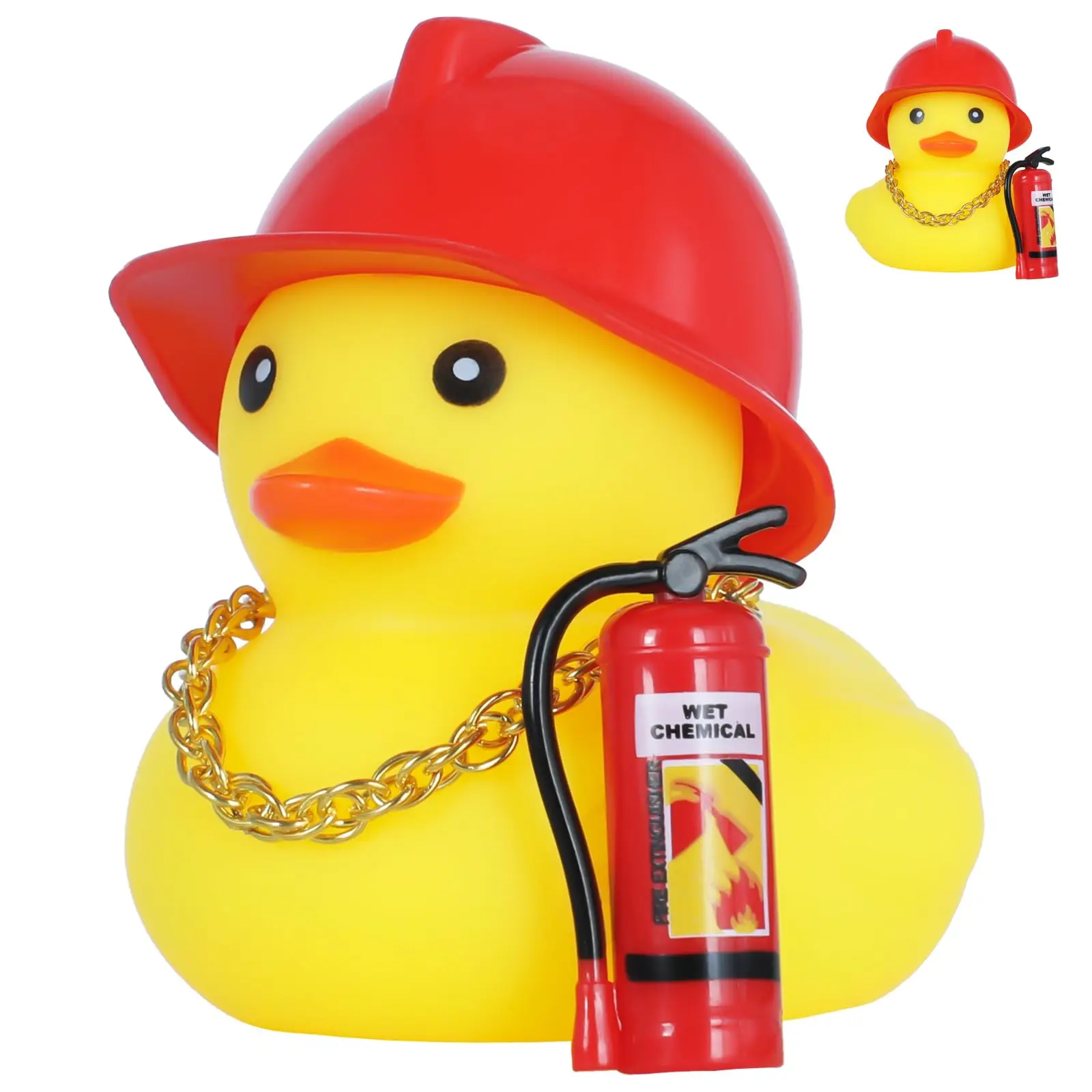 Firefighter Rubber Ducks for Cars, Jeeps Dashboard Decor Squeaky Car Ornament