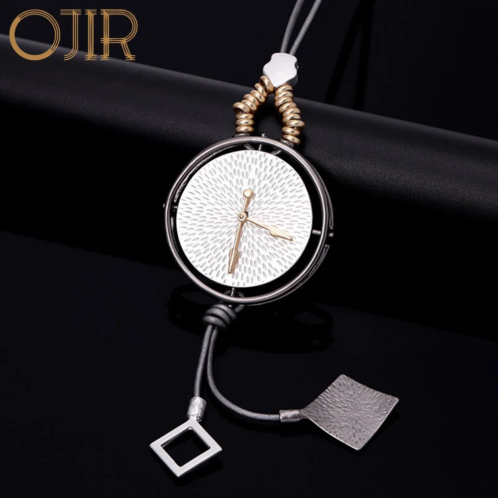 

Vintage Long Chains Clock Goth Necklace Trending Products New in Pendants 2023 Korean Fashion Jewelry for Women Valentines Day