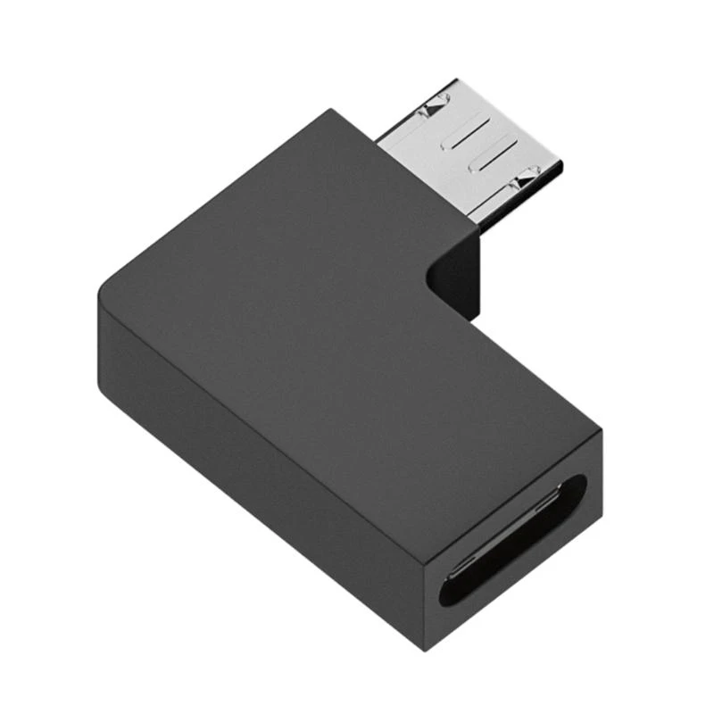 090F 마이크로 USB에서 USB C 어댑터 90도 마이크로 USB 타입 C 데이터 전송 변환