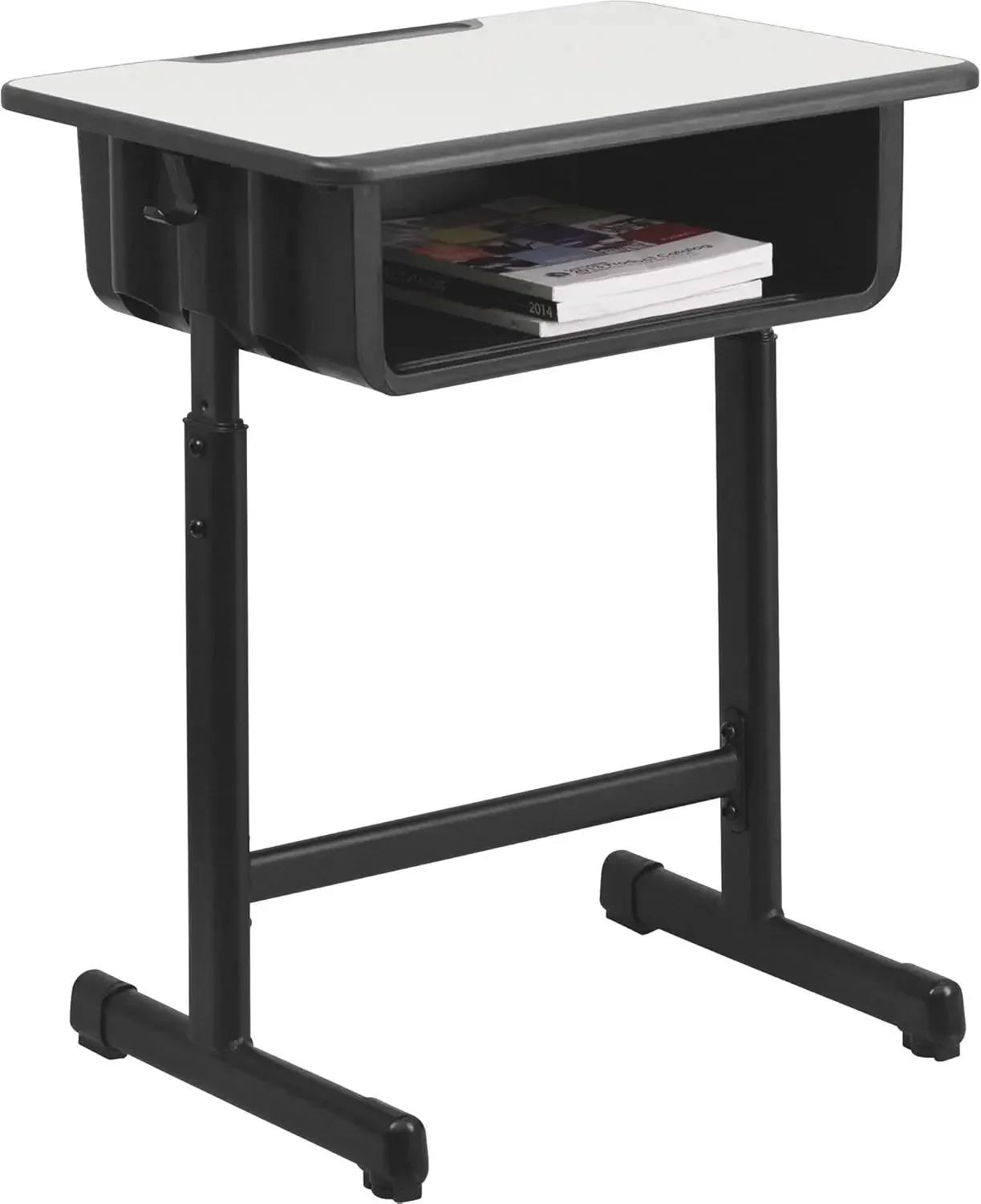 Furniture Billie Open Front Student Desk for Classrooms or Remote Learning, Height Adjustable School Desk with Book Box an