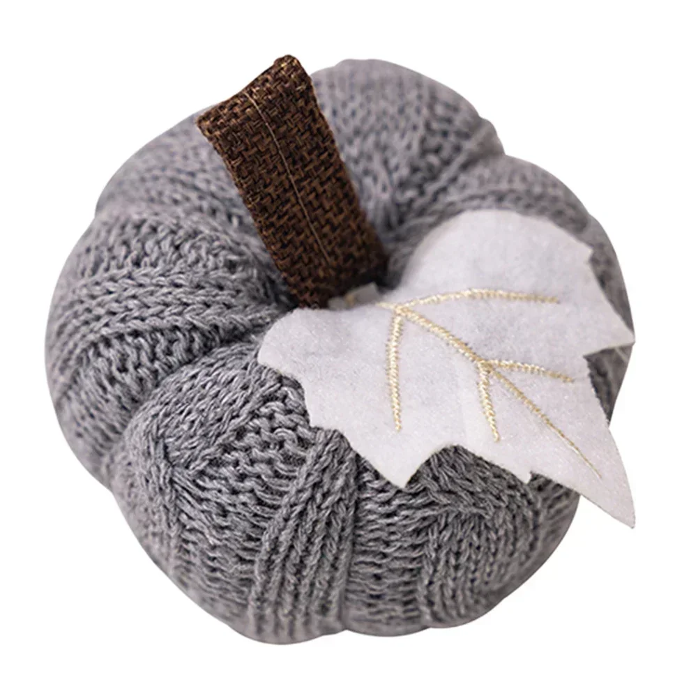 9cm Knitted Soft Pumpkin Artificial Pumpkin For Home Thanksgiving Harvest Party Decorations Bedroom Decoration Halloween Decor