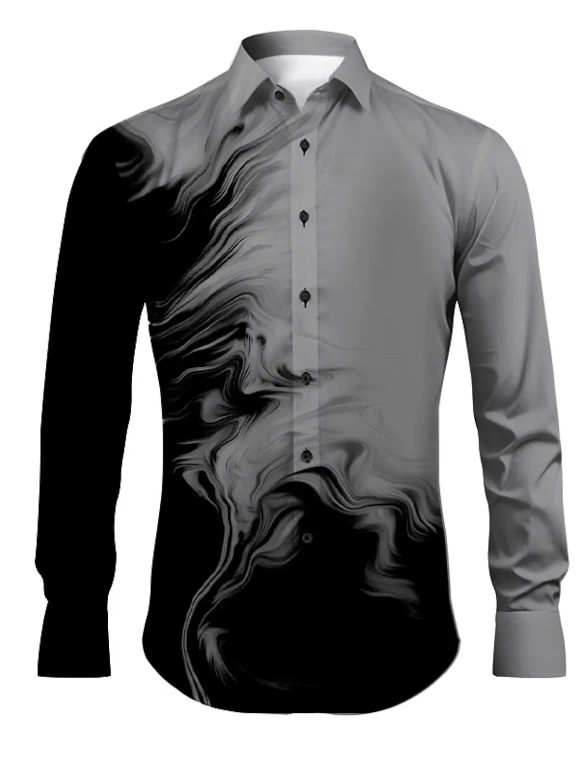 Gradual Abstract Men's Shirt Daily Wear Going out Spring Turndown Long Sleeve Shirts 4-Way Stretch Fabric Shirt Men's clothing