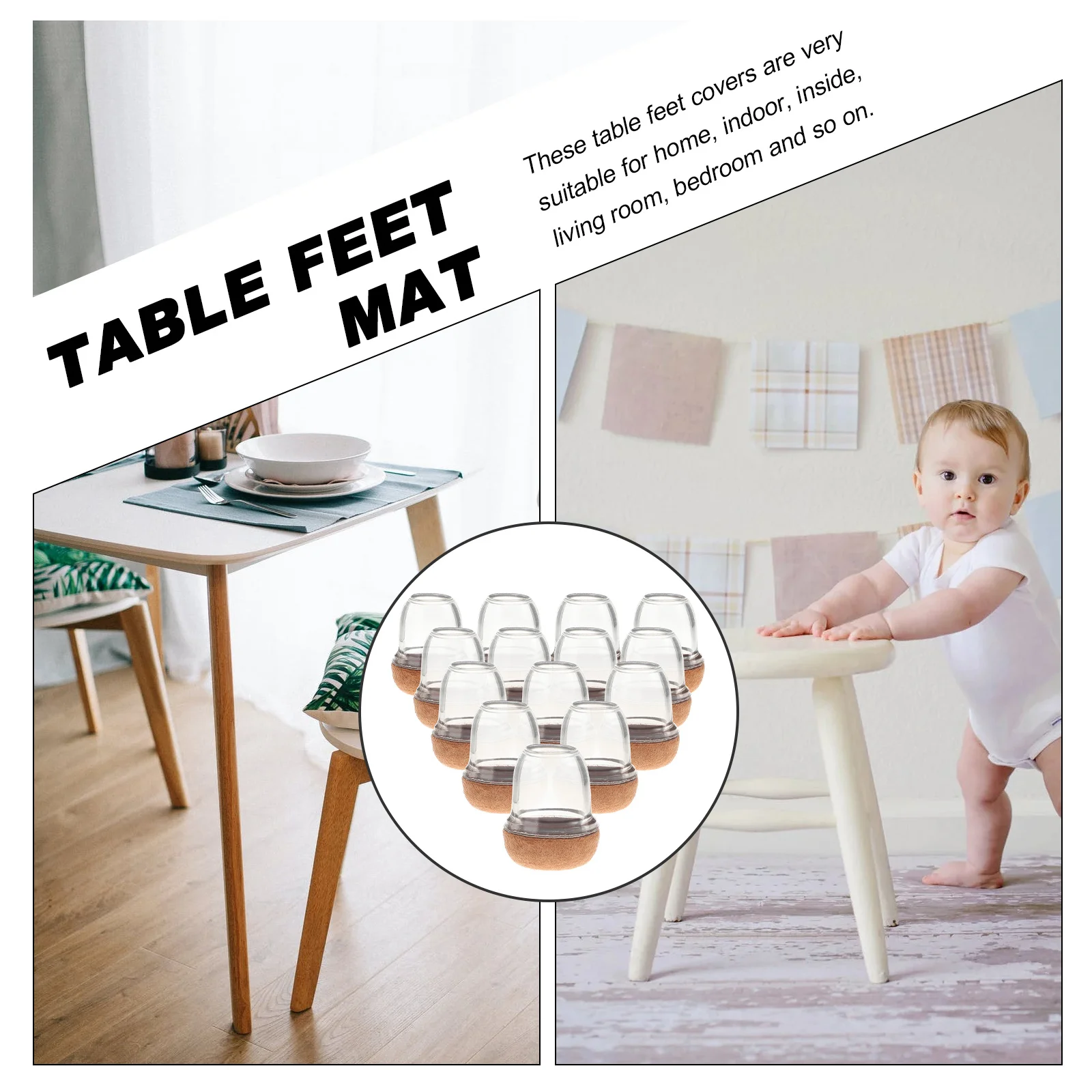 

16pcs Chair Leg Protectors Furniture Leg Pads Cover Caps For Hardwood Floors Scratch Resistant Heavy Duty Floor Protection