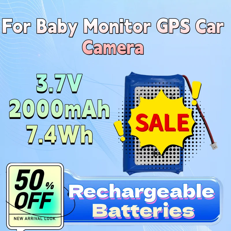 

В наличии: Перезаряжаемый литий-полимерный аккумулятор 704060 JST 2Pin 1.25мм для радионяни, GPS, автомобильной камеры, 3.7В 2000мАч 7.4Втч