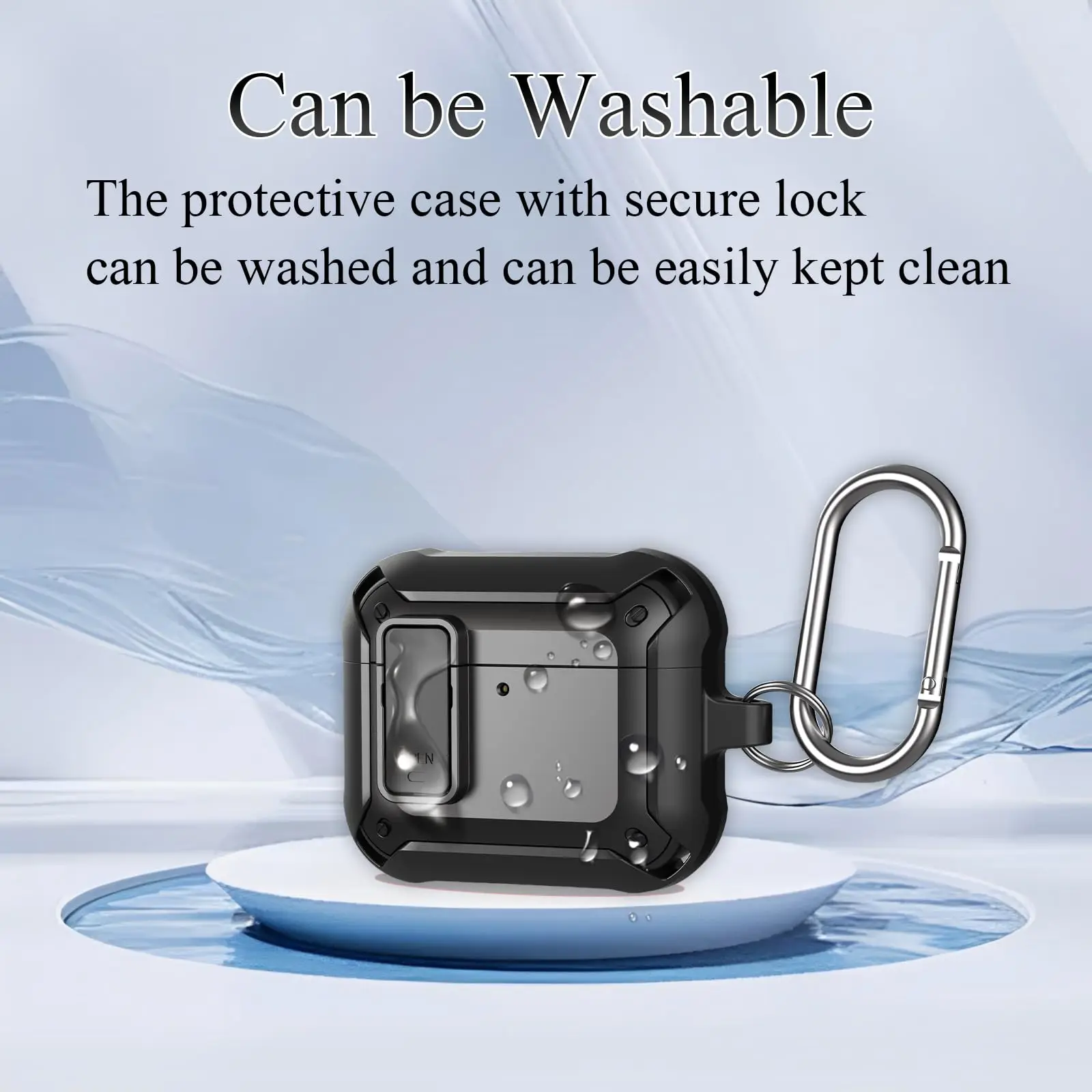 Para AirPods 4 2024 funda con bloqueo de interruptor funda protectora a prueba de golpes con Kit de limpieza funda para auriculares con cordón para AirPods 4 generación