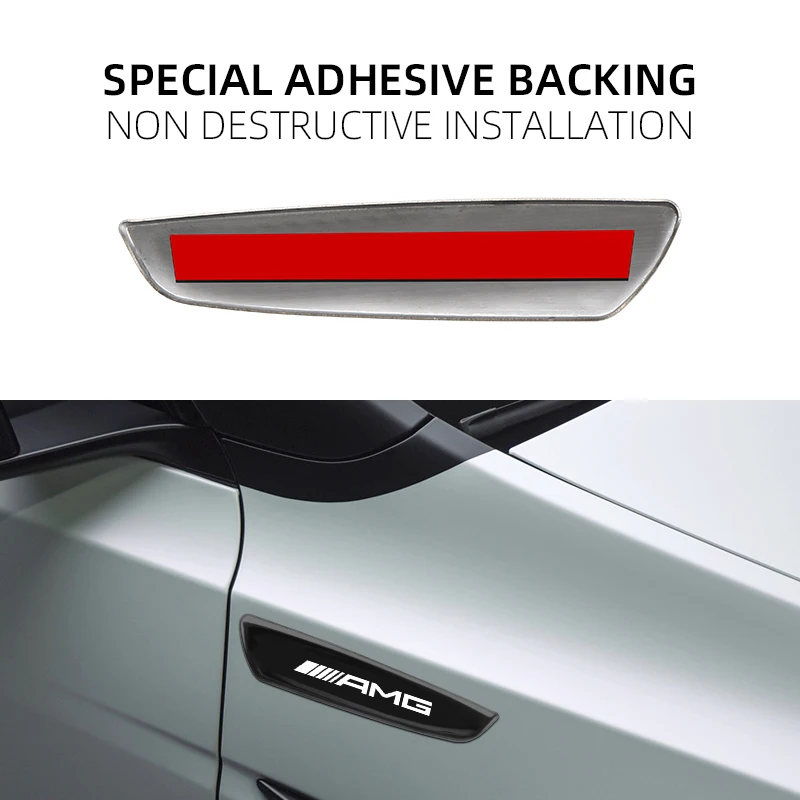 سيارة زخرفة المعادن الحاجز الجانب ملصق باب السيارة المعادن المضادة للتصادم قطاع لمرسيدس بنز AMG W203 W204 W205 W209 W210 W211