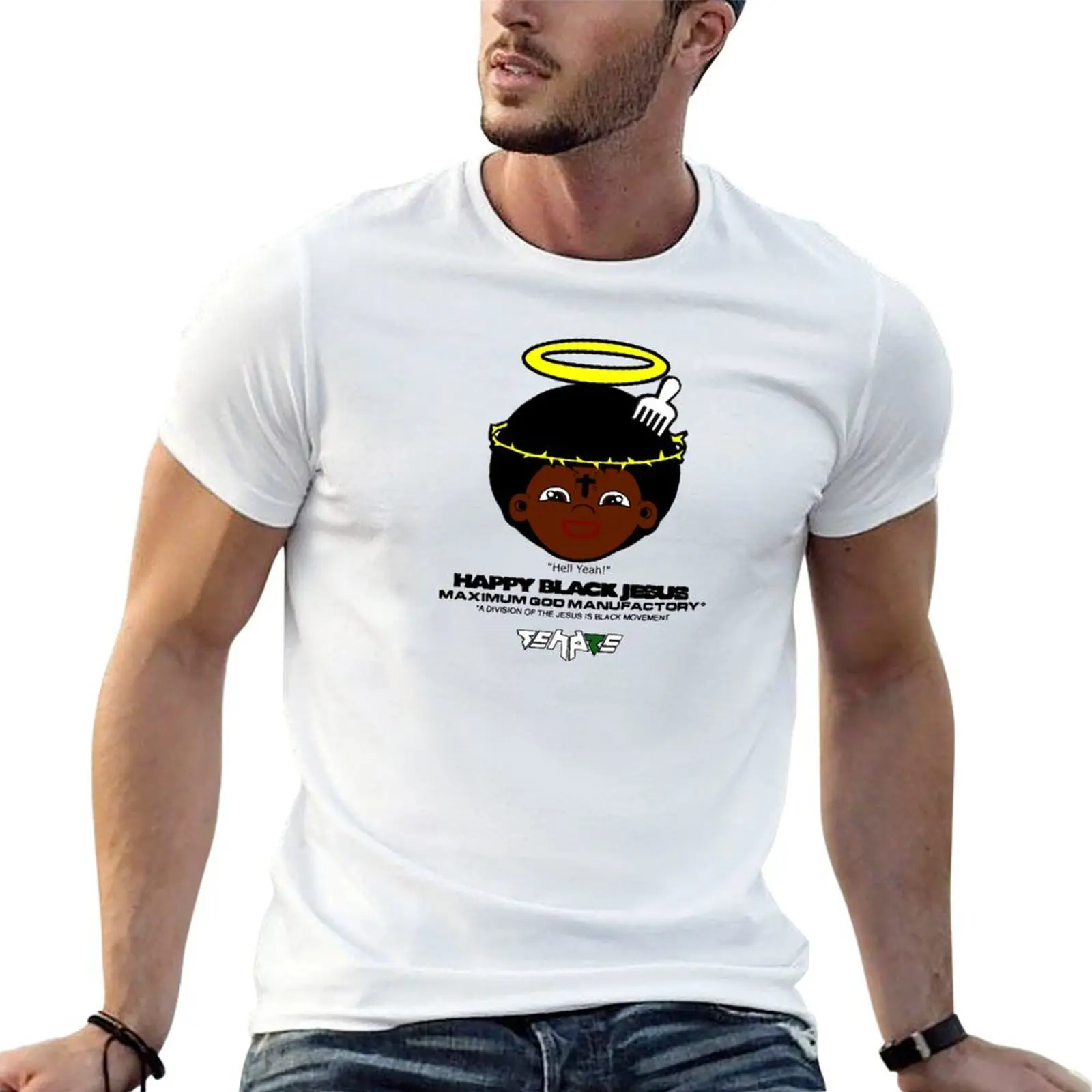 SENATE happy black jesus T-Shirt Personalized t-shirt plus size clothes Men's t-shirts