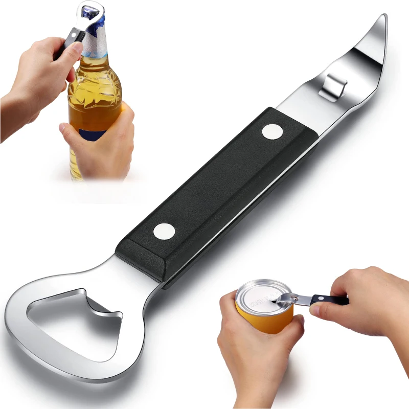 Manueller Dosenstanzer, Flaschenöffner, Bierdosenöffner aus Edelstahl, tragbares Flaschenöffner-Werkzeug für Camping, Zuhause, Bar, für den Außenbereich