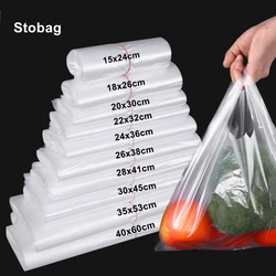 StoBag 500Gram/Lot Transparent White Plastic Vest Bag Handle Household Disposable Thick Food Rubbish Packaging Portable Takeaway