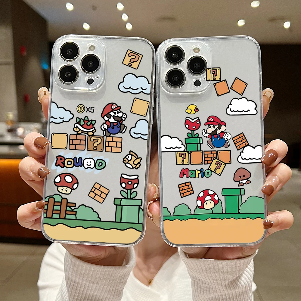 Cartoon Game M-Marios Phone Case for Samsung S24 S23 S22 S21 S20 S10 FE Note20 Note10 Plus Ultra Lite 5G Clear Soft TPU Cover