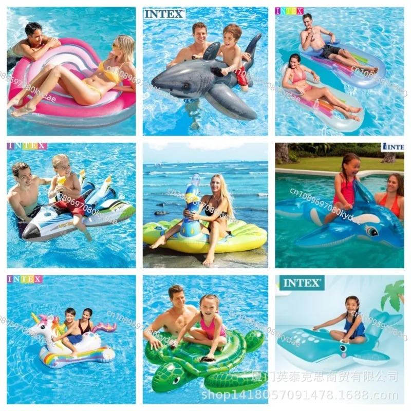 Intex children's water animals men's and women's inflatable mount swimming floating row swimming ring pvc water wholesale