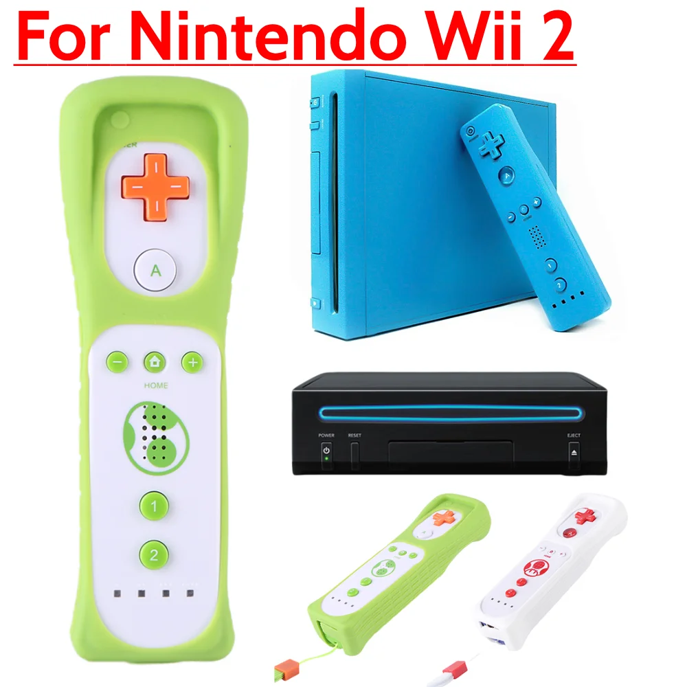 2 in 1 Built-in Motion Plus Gamepad Motion Plus Wireless Gamepad Controller for Nintendo Wii 2 for Nintendo Wii/Wii U