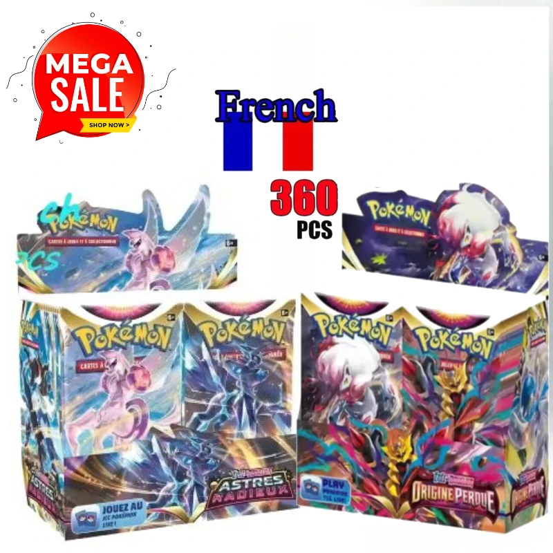 

360Pcs French Pokemon Card ASTRES RADIEUX 151 Obsidian Flames Pokémon Booster Battle Transaction Card Gift for Kid Good Price