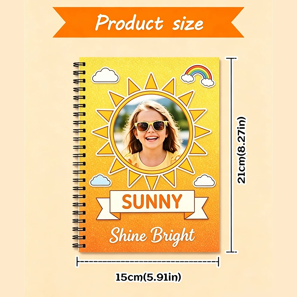 Personalized Custom Spiral Notebook,Customized Picture & Text,Children's Day,Holiday Present,Classroom Home Study Note Taking