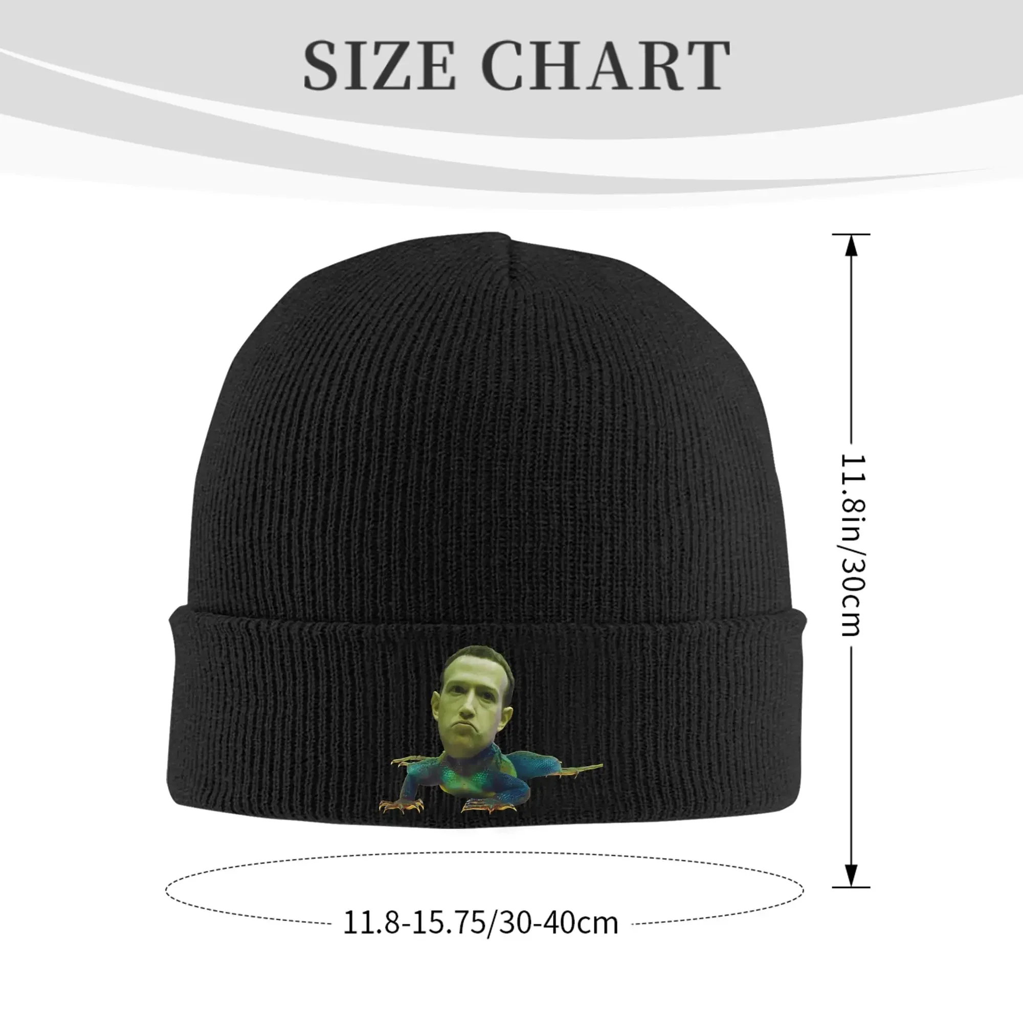 Mark Zuckerberg Is A Lizard Knitted Caps for Women Men Beanies Winter Hats Acrylic  Hip Hop Melon Cap