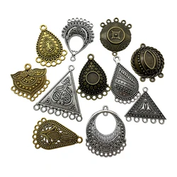 10pcs Popular Hollow Triangle Water Droplet Net Form Round Porous Dreamcatcher Pendant Connector Accessorie Materials Production
