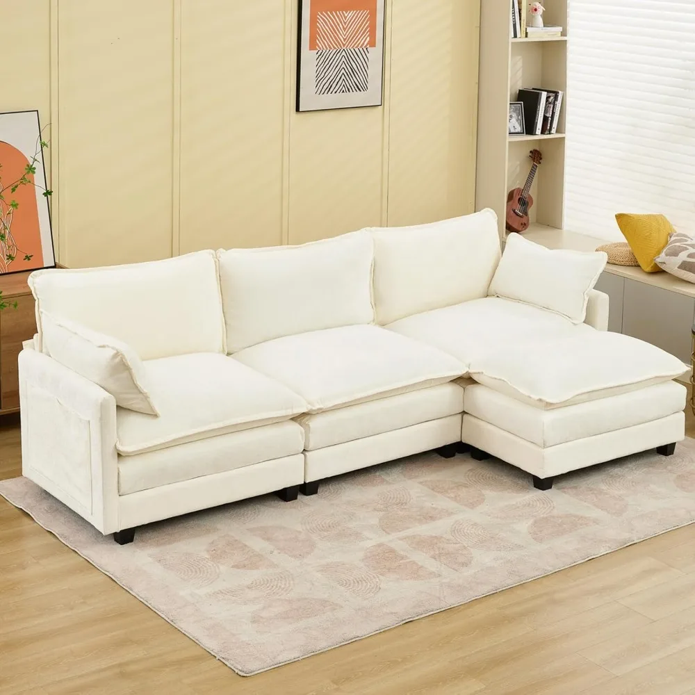 

cloud sofa.Sectional Sofa Cloud Couch113Big Comfy Couch L Shape Sofa Couch forLiving RoomExtra Deep Seat SofaCouch Chenille Sofa
