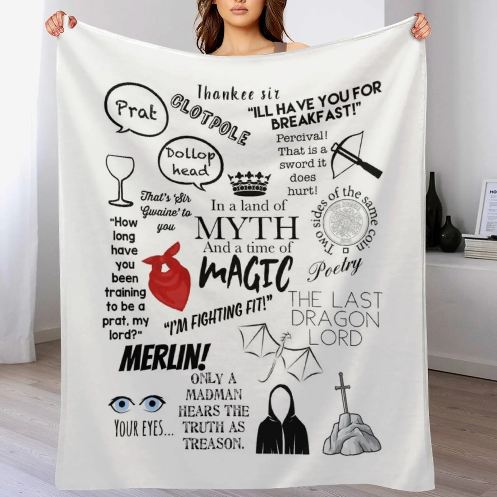 

Merlin quotes Throw Blanket Soft Breathable Blanket for Night Sleeping