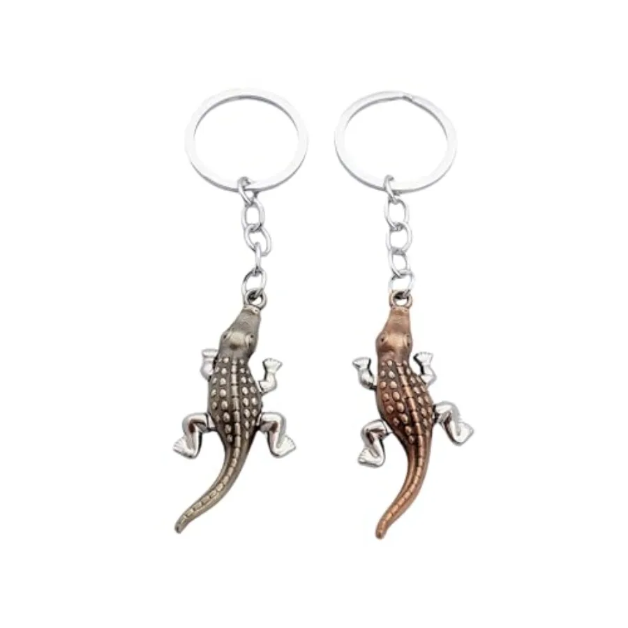 

2 Pack Set Crocodile Alligator Keychains for Women Men Alligator Figurine Animal Charm Set Keychains Accessories Gifts