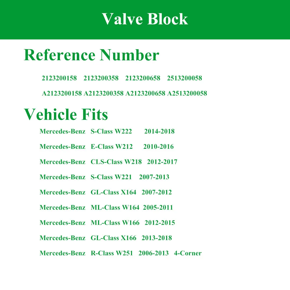 Air Suspension Solenoid Valve Block For Mercedes-Benz ML W164 W166,GLX164 X166,W221 W222 W212 W218 S212 X218 C218 W251 V251 C216