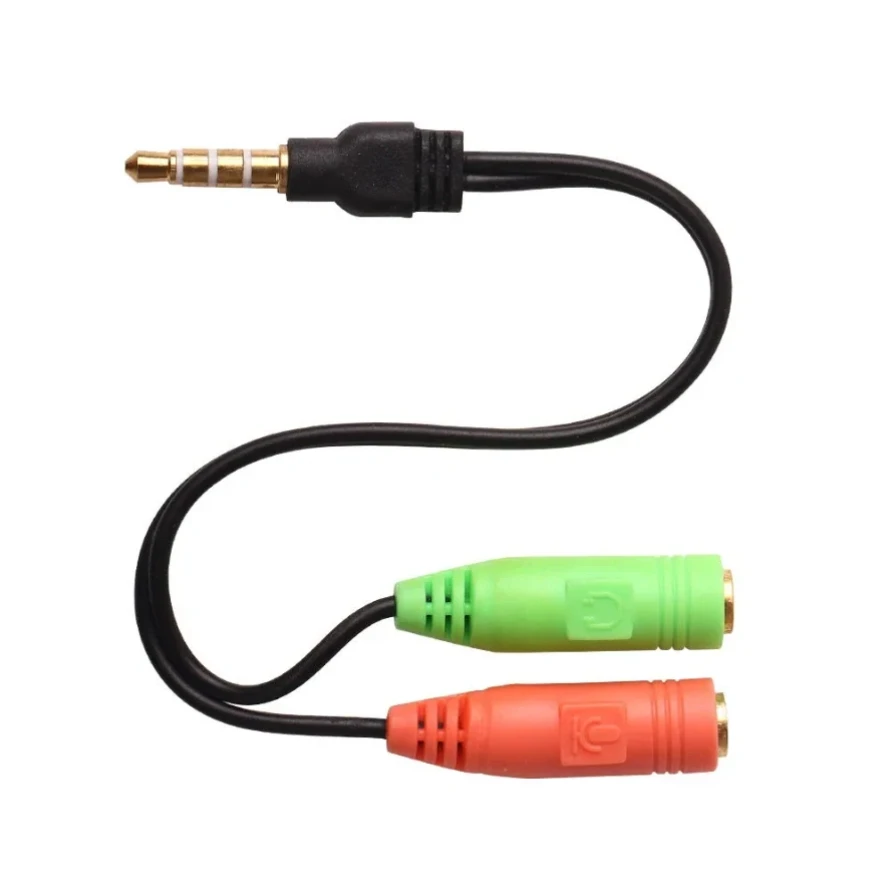 100pcs 3.5mm 1 Male to 2 Female Jack Stereo Audio Cable Y Splitter Adapter Connector AUX Cord for iPhone Headphone MP3 Computer