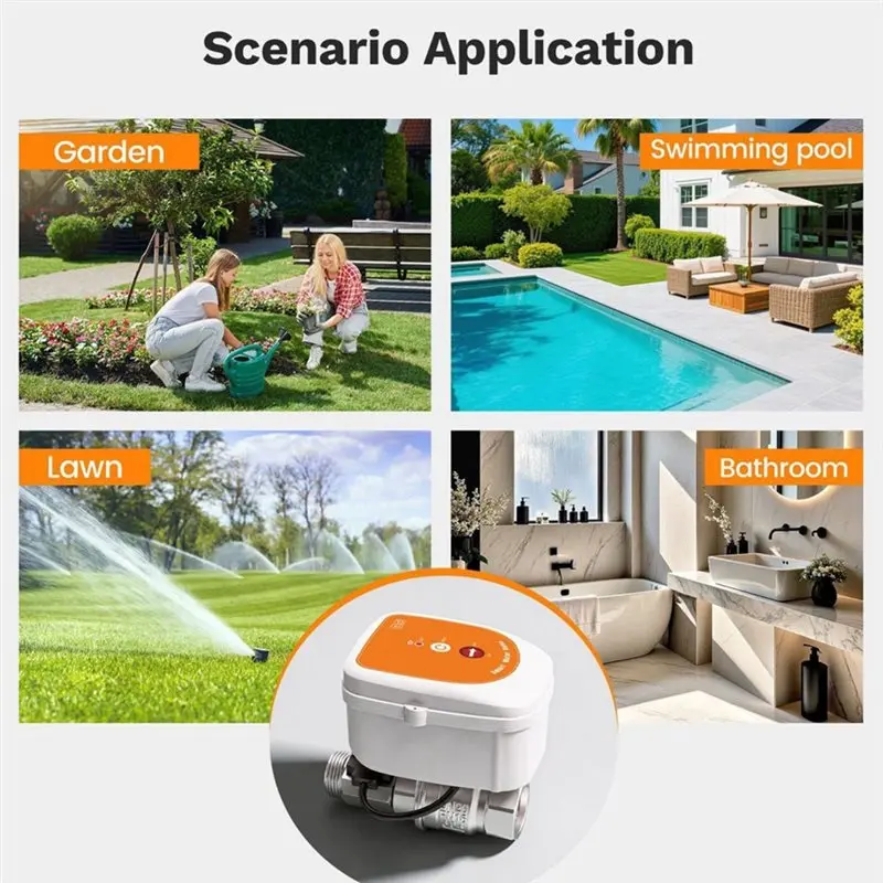 Well Made-Realtime Waterflow Temperature Display Valve Wifi ME220FW Voice Controlled Irrigation Timer DN15 Garden Water System