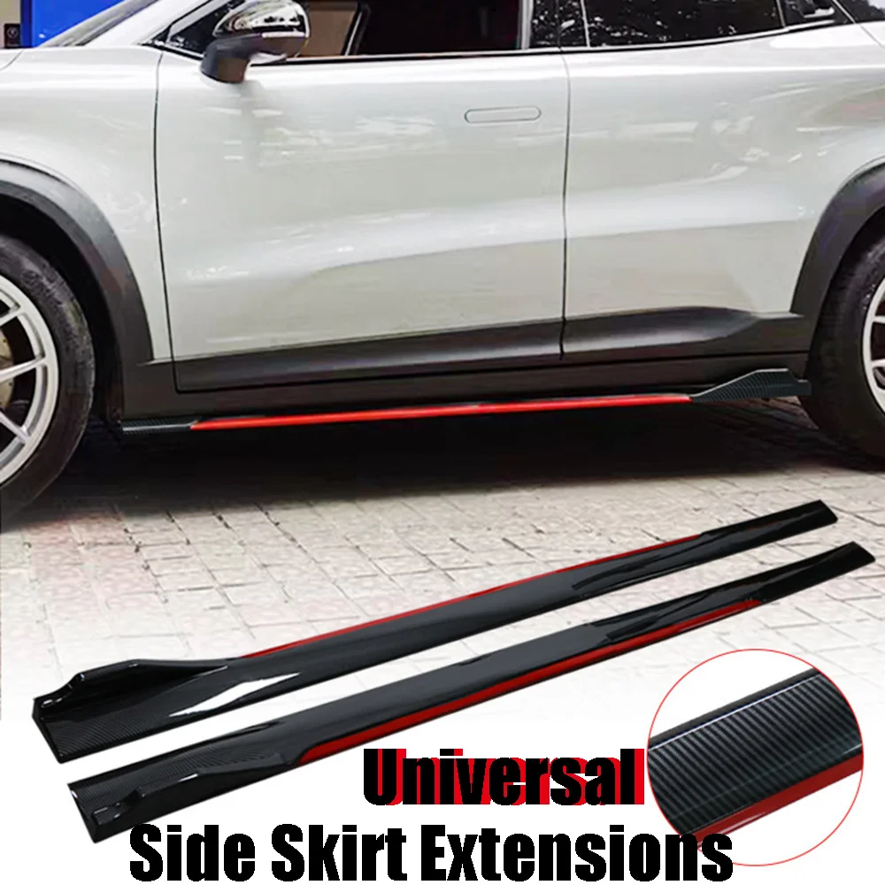 

2.4M Universal Car Side Skirt Extension Rocker Panel Lip for Most Cars Sedan Coupe Exterior Modification Sport