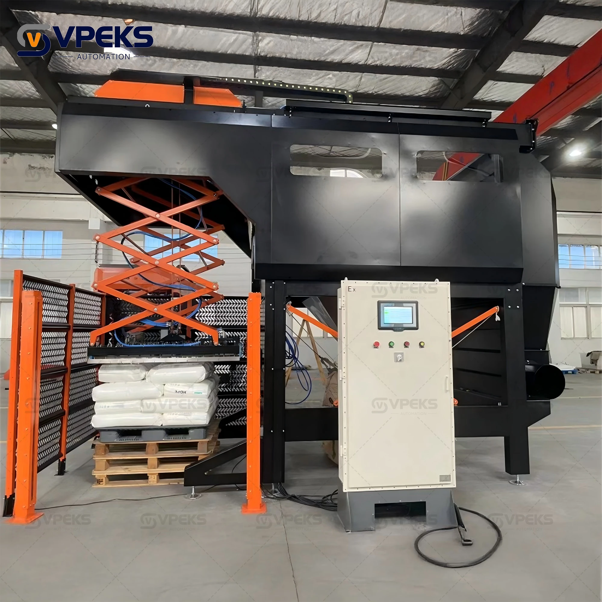 Plastic Granule Empty Container Bagging Machine Discharge Machine for PP/PE Pellets 20-50kg SS304 & Easy-Clean Design