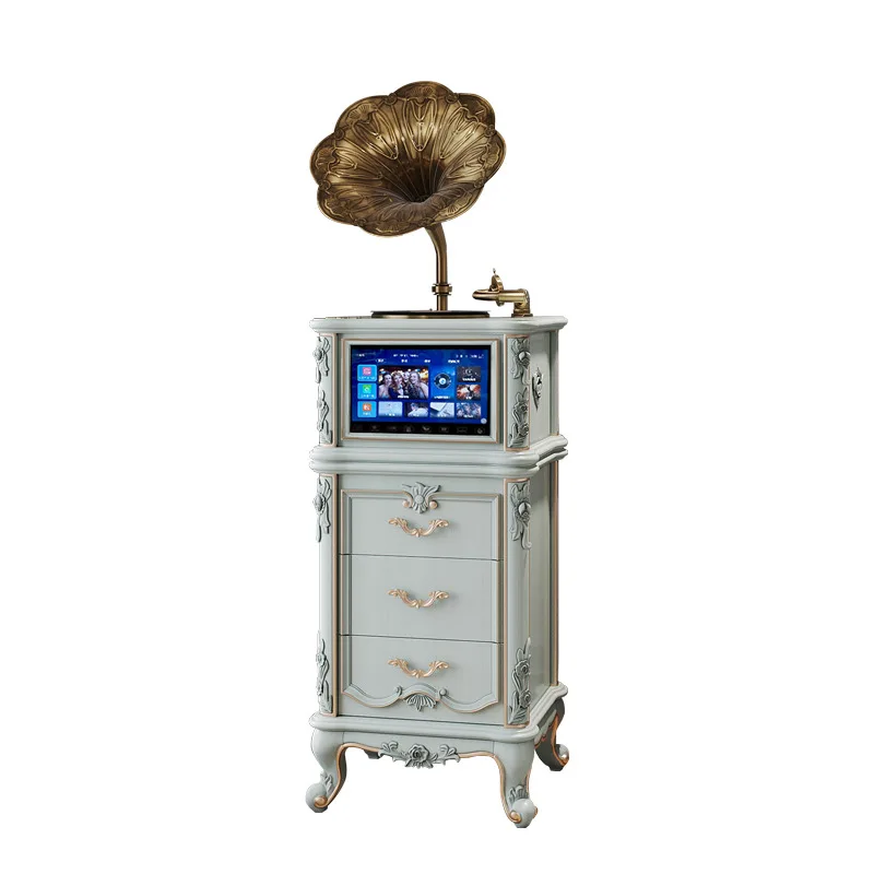 Light luxury vinyl phonograph KTV bronze big speaker solid wood ornament record player audio CD all-in-one machine
