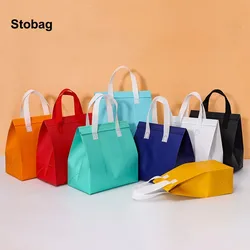 Stobag-織り用の再利用可能なトートバッグ,ポータブル,食品,ドリンク,保温,冷蔵,食品用,25ユニット