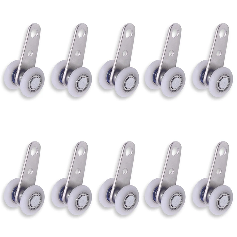 

Pack Of 10 45X19 Mm Metal Bearing Pulley Blocks With 2 Plastic Wheels For Cabinet Sliding Doors