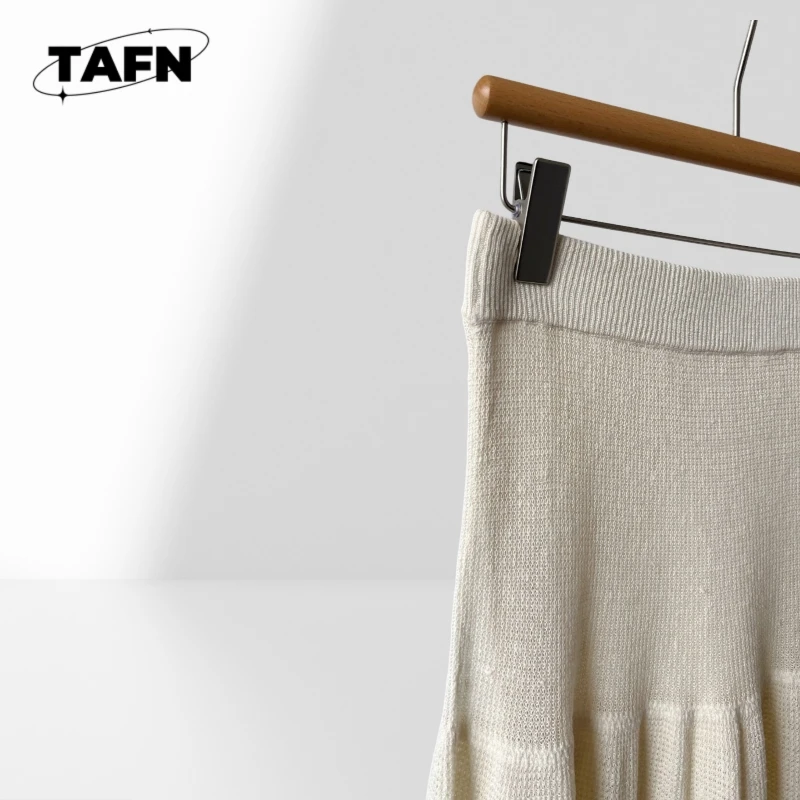 ผ้าลินิน Hollow-OUT กระโปรงซับในผู้หญิงกระโปรงมินิลําลองเอวสูง SLIM FIT ความงาม StyleAH0212