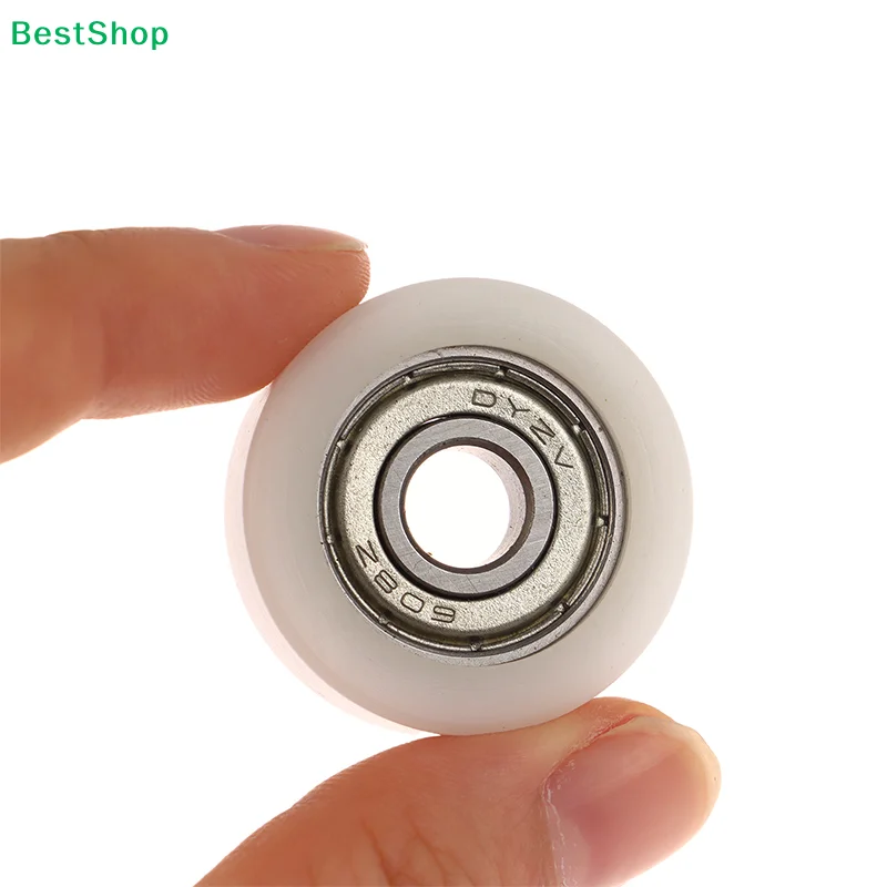 〔R〕608 ZZ 8x30x10mm POM Nylon Round Type Roller Wheel POM Wrapped 608ZZ Bearing Pulley Plastic Wheel Bearing Pulley