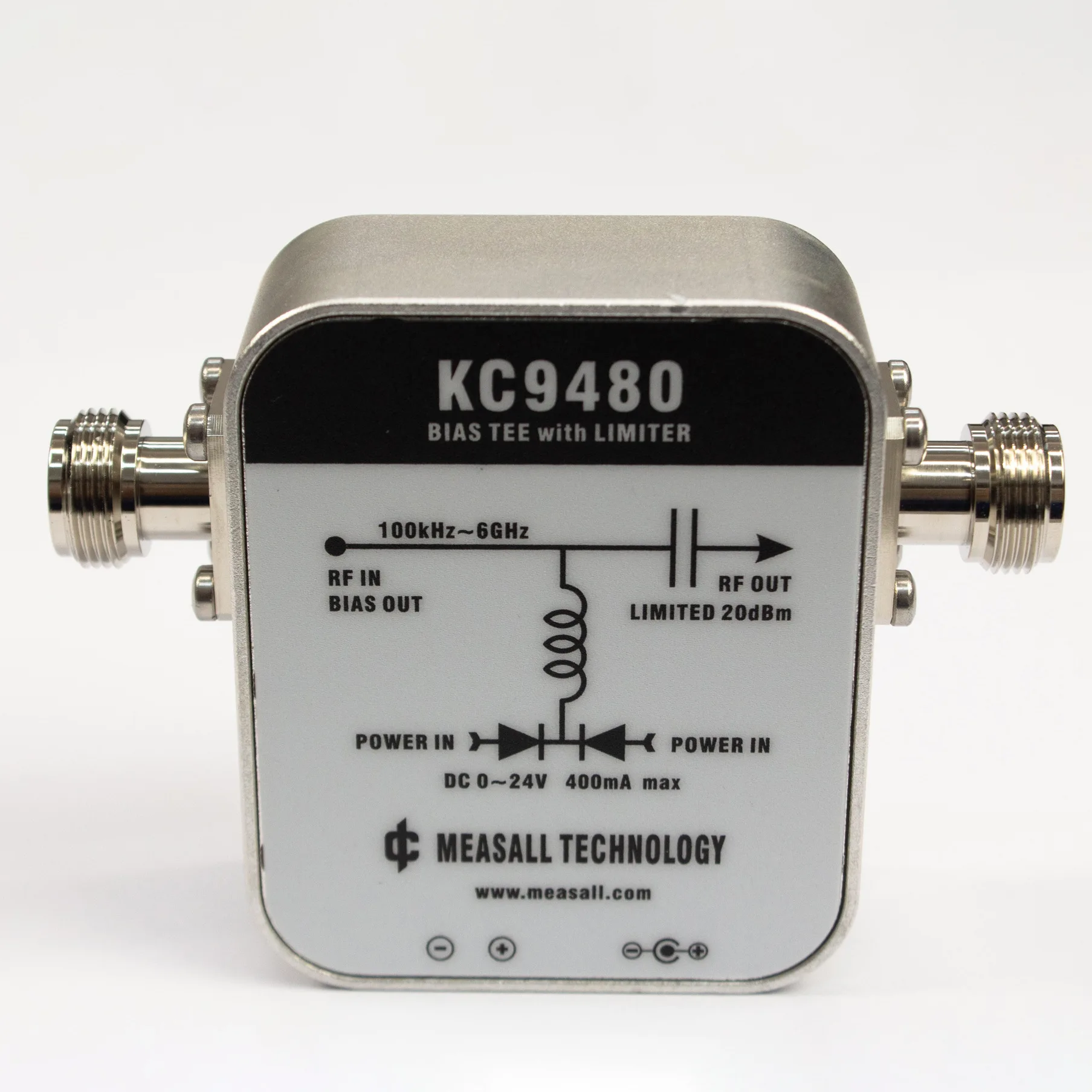 

DC Bias Feeder Device KC9480 with Adjustable Voltage and Dual Input Ports for Reliable Antenna Operation 1MHz 6GHz
