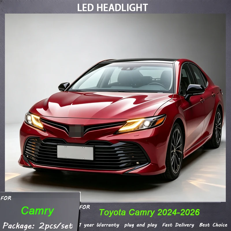 Upgrade LED Headlights Assembly for Toyota 9th Camry 2024-2025 2026 Headlight Assembly LED DRL Projector Lens Accessorie