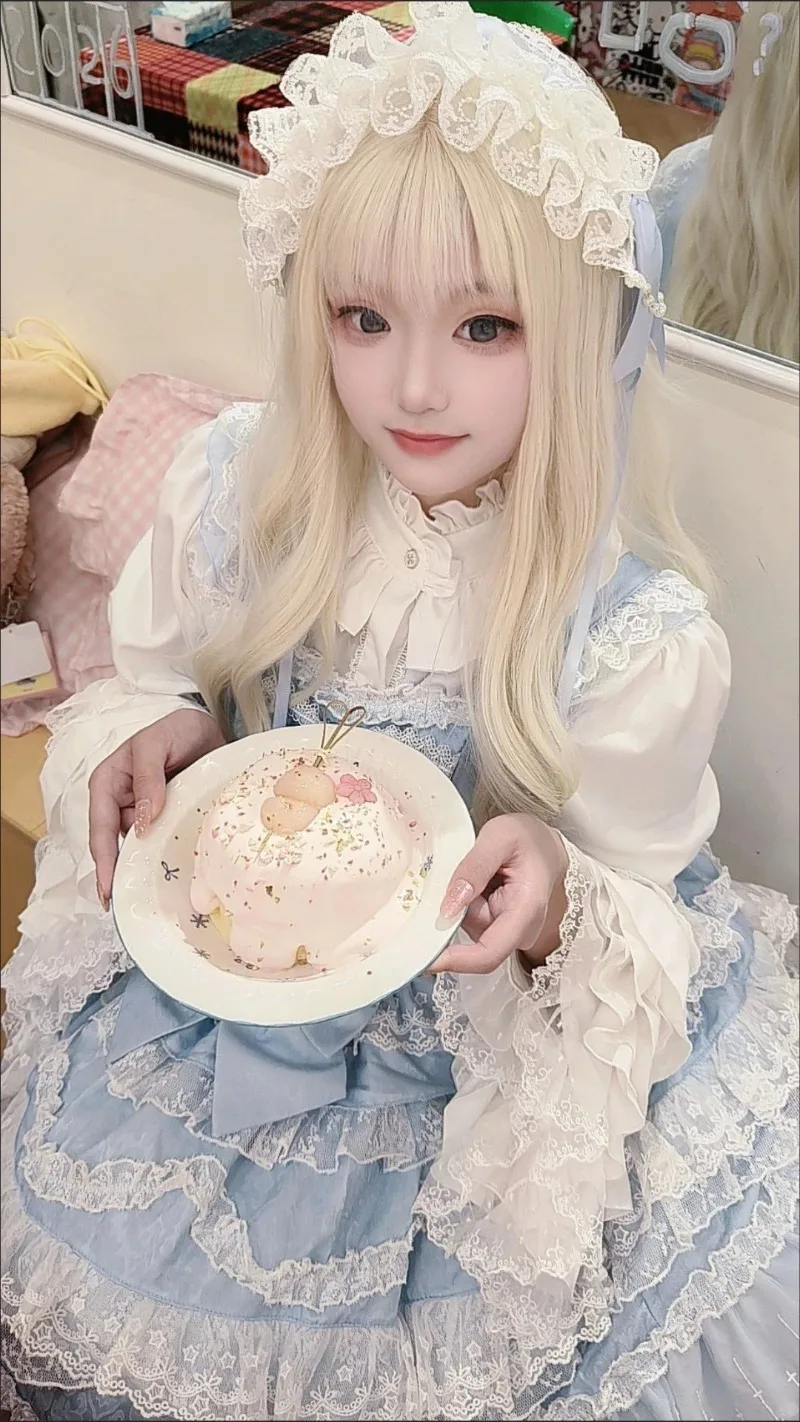 

Japanese Medieval Victorian Vintage Lolita Shirts Women Sweet Flare Long Sleeves Slim Y2k Tops Female Gothic Blusas Blouses