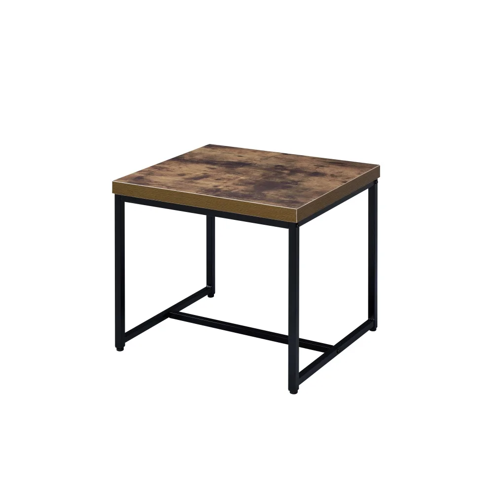 

Oak & Black Finish End Table for Small Spaces Side Table Living Room Furniture