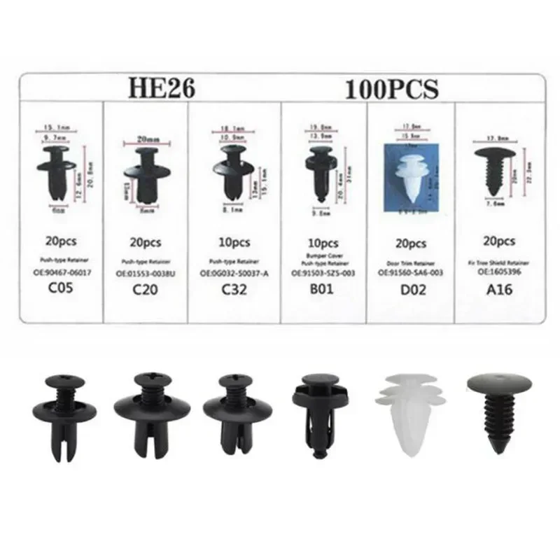 100Pc Car Retainer … - image