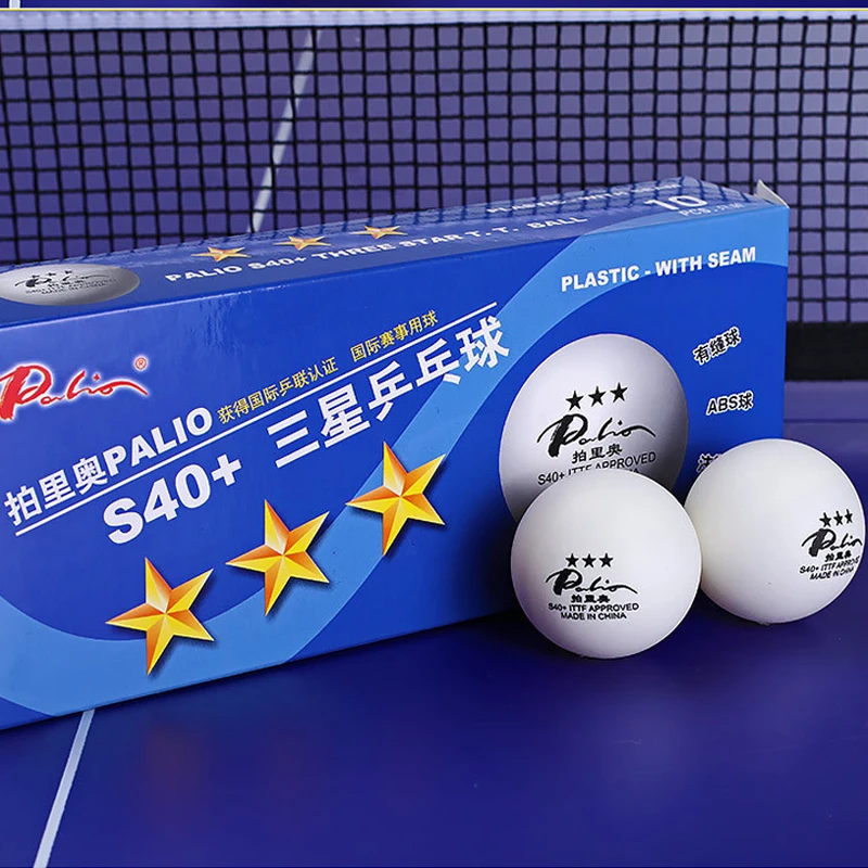 10Pcs Palio S40+ 3 Stars Table Tennis Balls ABS New Material 40+ Ping Pong Seamed Balls ITTF Approved International Competition