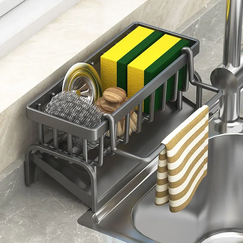 Kitchen Shelf Cleaning Cloth Storage Draining Rack Household Detergent Sponge Rack Water Sink Water Sink Water kitchen Rack - Image 4